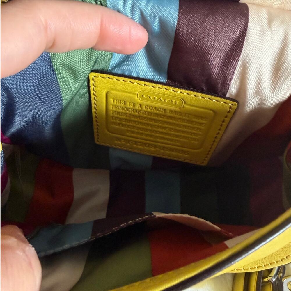 y2k COACH Legacy Yellow Top Handle Crossbody - Picture 10 of 10